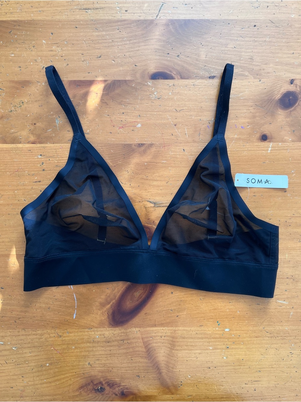 Soma Black Sheer Mesh Bralette